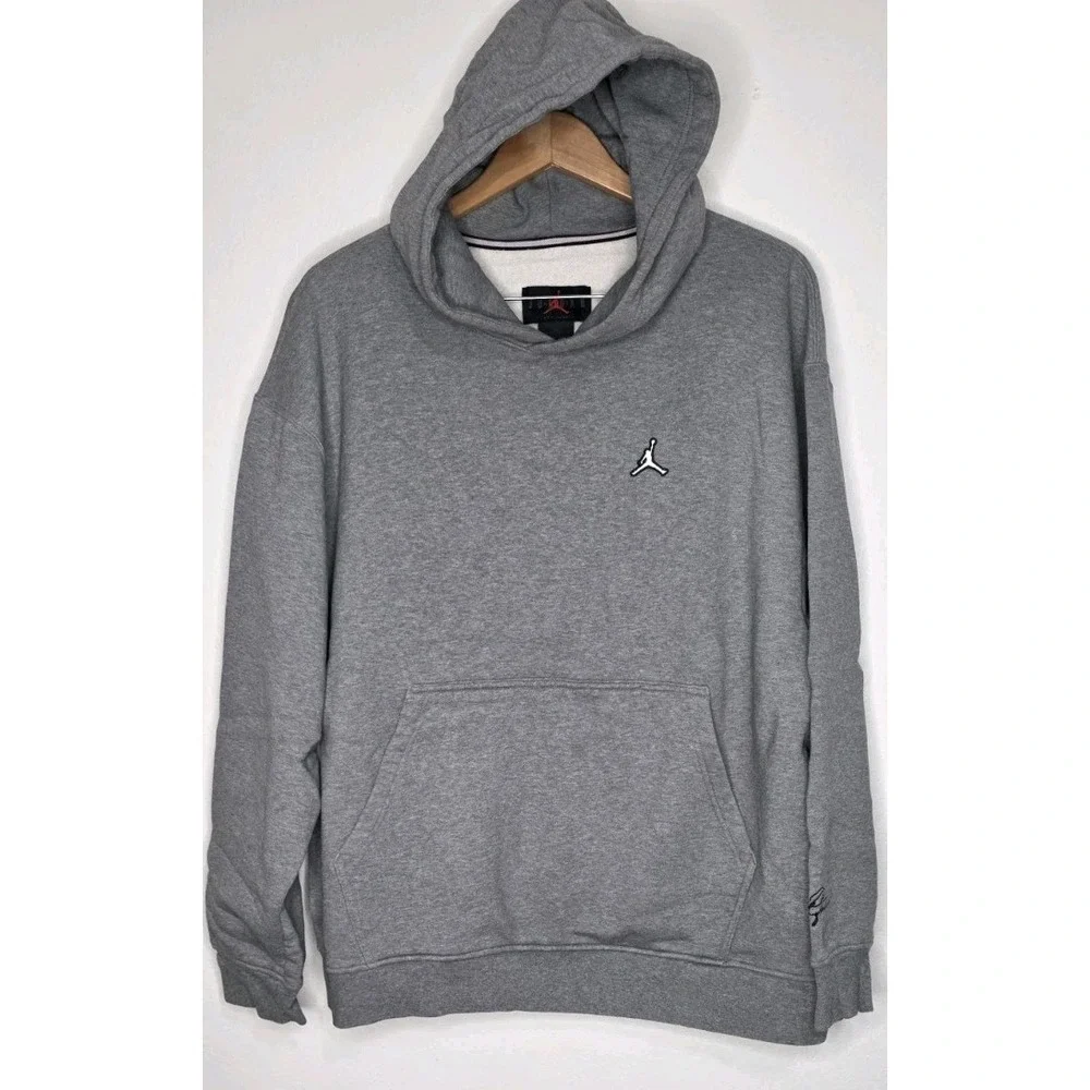 Jordan Essentials Fleece Hoodie Men XXL Carbon Heather Grey‎ Pullover Basketball